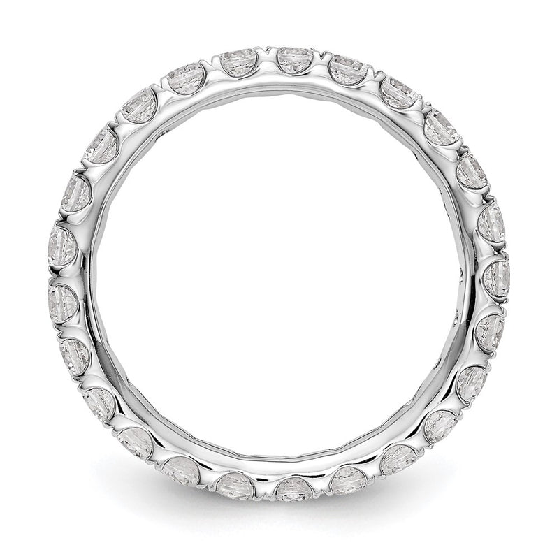 14K White Gold 1 1/2CT U Shared Prong Diamond Eternity Wedding Band Ring