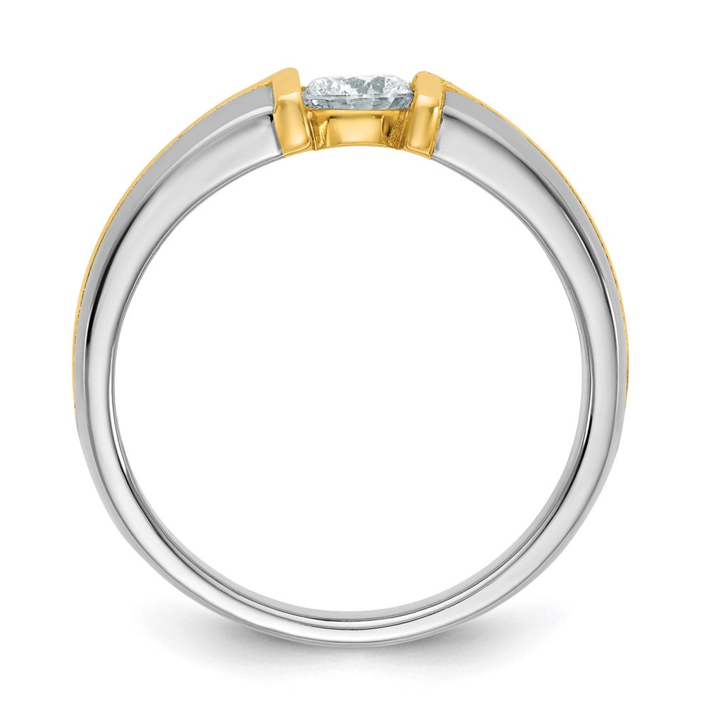 14K Two-Tone Gold .5ct Mens Wedding Band Ring