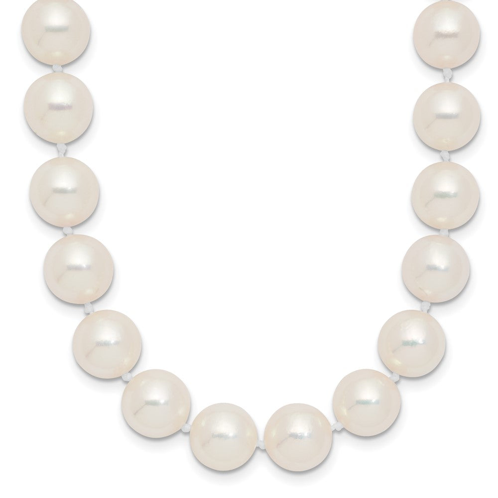 14K Yellow Gold Polished 9-10mm Round Akoya Saltwater Cultured Pearl 18 Inch Necklace
