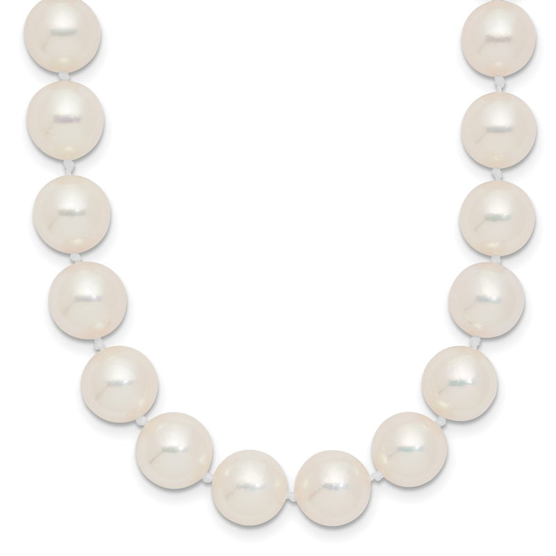 14K Yellow Gold Polished 9-10mm Round Akoya Saltwater Cultured Pearl 18 Inch Necklace