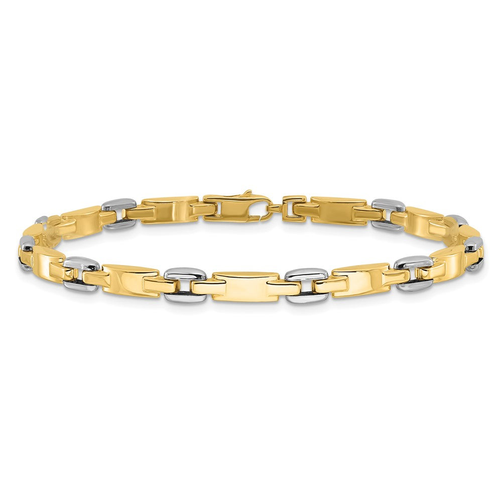 14K Two-Tone Gold Two-tone Polished 4.8mm Fancy Link Chain Bracelet