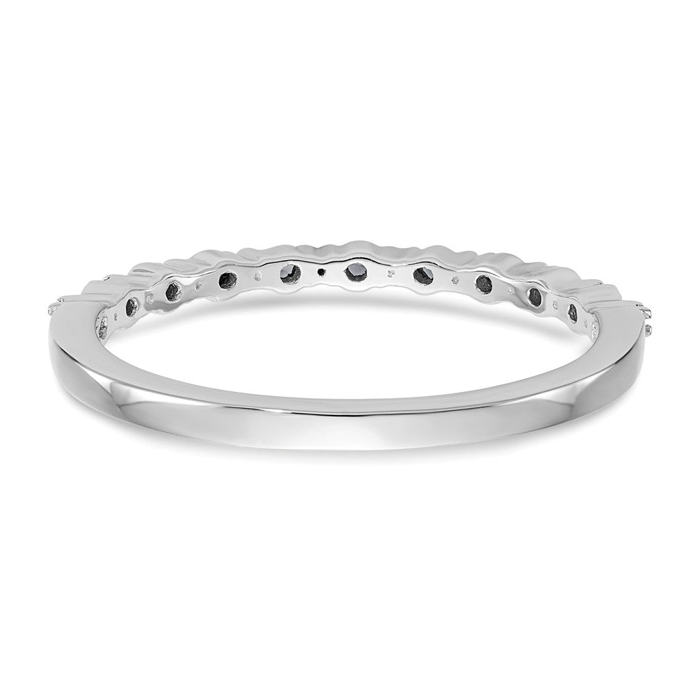14K White Gold 1/10 carat Blue Diamond Complete Wedding Band Ring