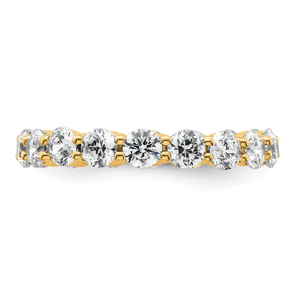14K Yellow Gold Polished Size 5.5 Shared Prong 2 carat Diamond Complete Eternity Wedding Band Ring