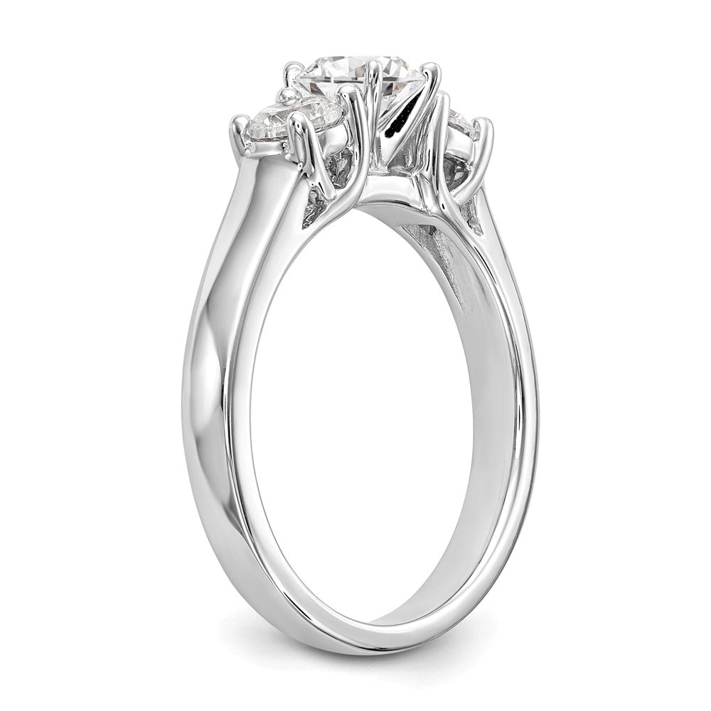 14K White Gold Round Simulated Diamond Halo Engagement Ring