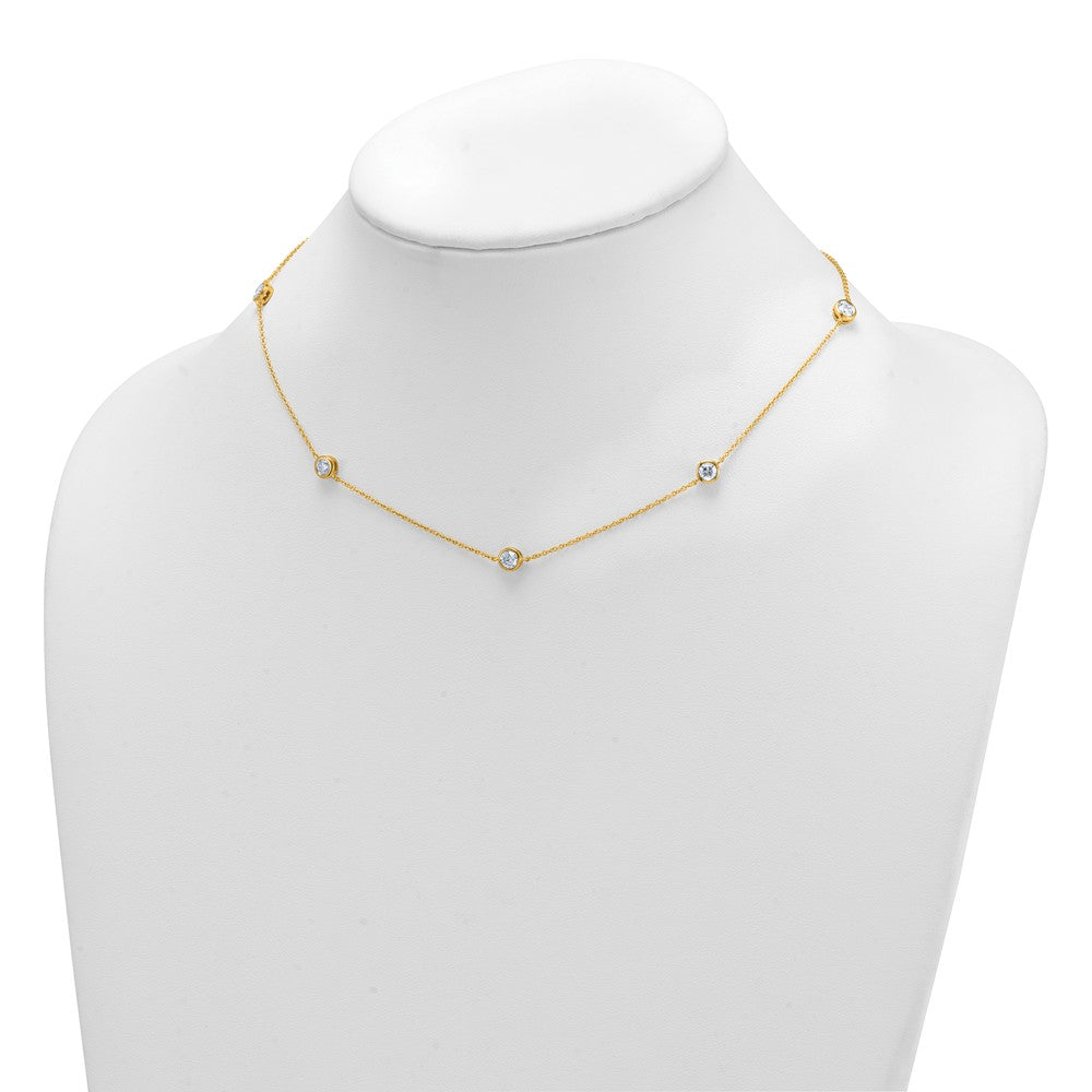 14K Yellow Gold 1 3/4 carat Lab Grown Diamond VS/SI+ G+ Complete 18 Inch Seven Station Necklace