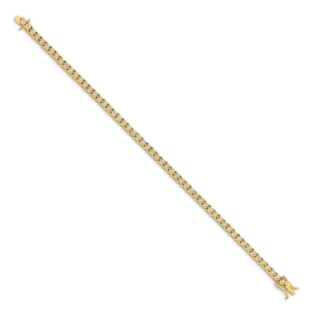 14K Yellow Gold Complete 1 carat Diamond Illusion Setting 7 Inch Tennis Bracelet
