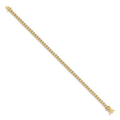 14K Yellow Gold Complete 1 carat Diamond Illusion Setting 7 Inch Tennis Bracelet