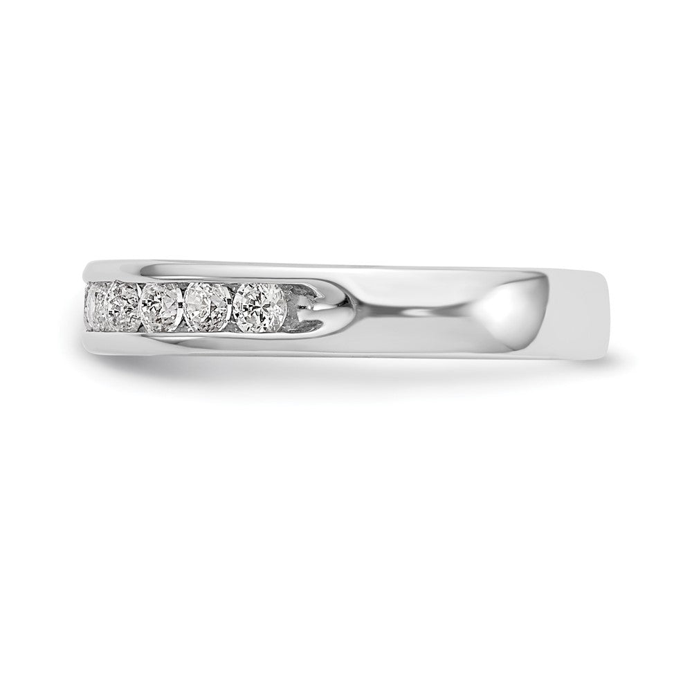 14K White Gold 11-Stone Diamond Channel Wedding Band Ring
