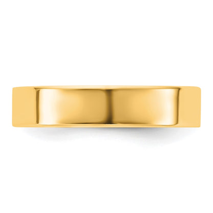 14K Yellow Gold 4.5mm Standard Flat Comfort Fit Wedding Band Ring