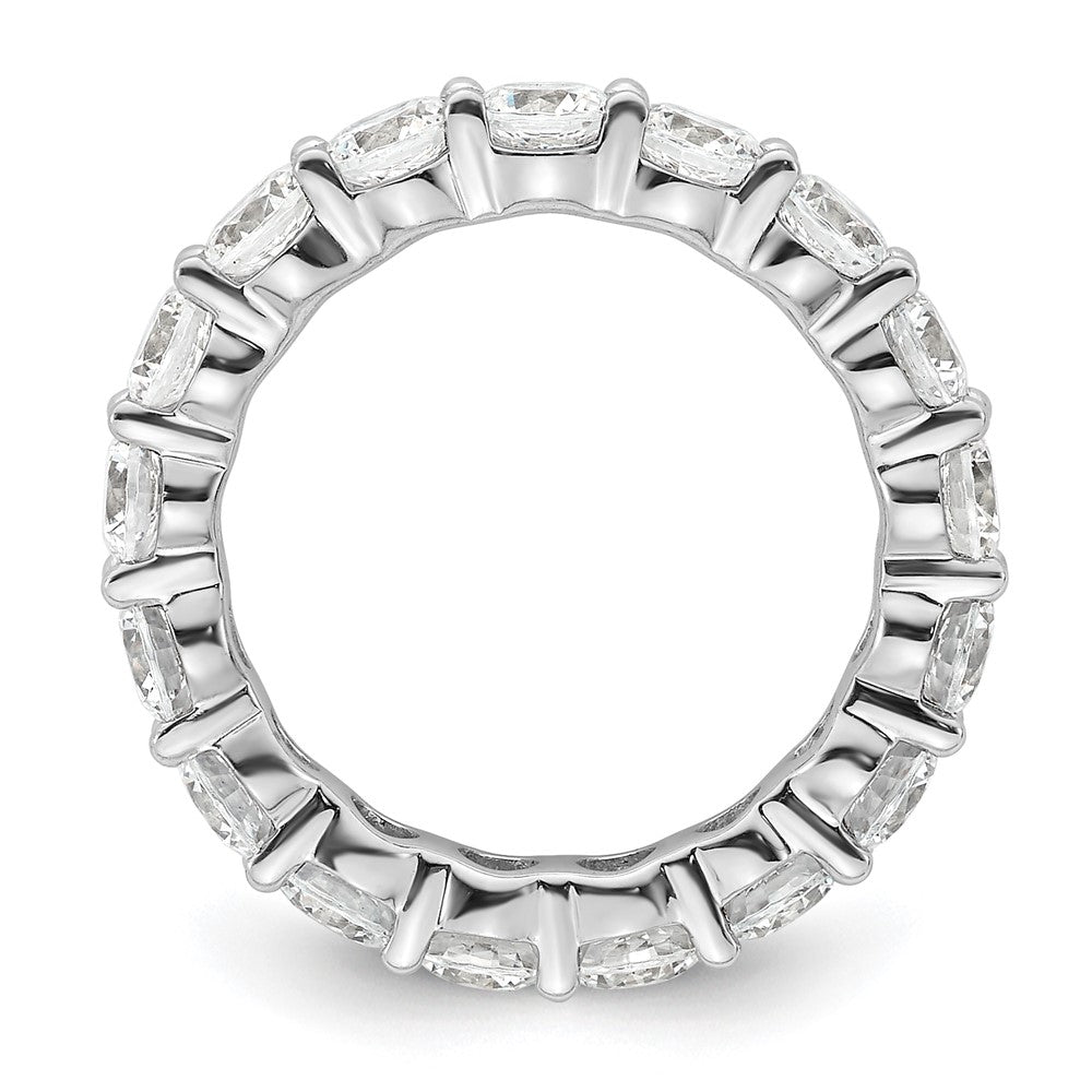 14K White Gold Polished Size 5.5 Shared Prong 3 carat Diamond Complete Eternity Wedding Band Ring