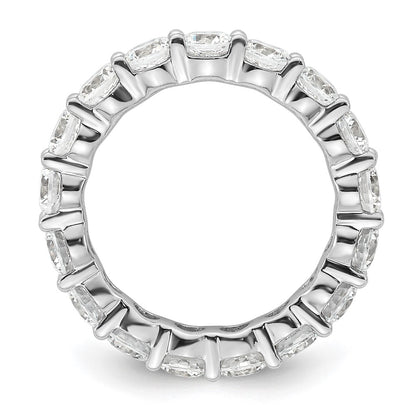 14K White Gold Polished Size 5.5 Shared Prong 3 carat Diamond Complete Eternity Wedding Band Ring