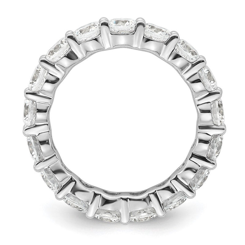 14K White Gold Polished Size 5.5 Shared Prong 3 carat Diamond Complete Eternity Wedding Band Ring