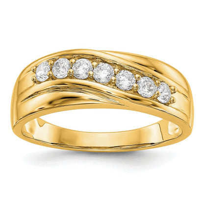 IBGoodman 14K 1/2 carat Lab Grown Diamond VS/SI+ G+ Seven Stone Complete Men's Ring