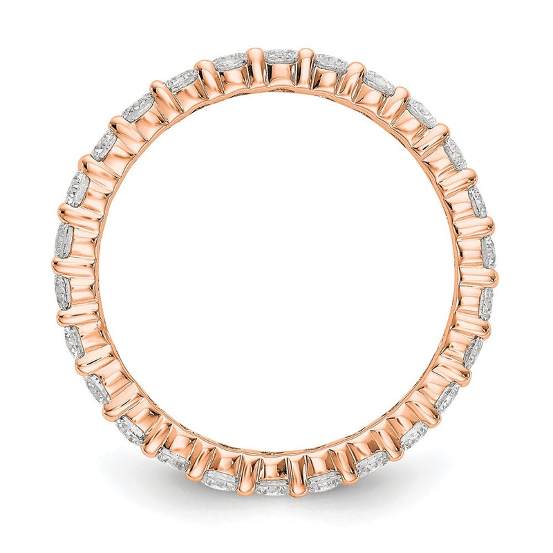 14K Rose Gold 1.5CT Shared Prong Diamond Eternity Wedding Band Ring
