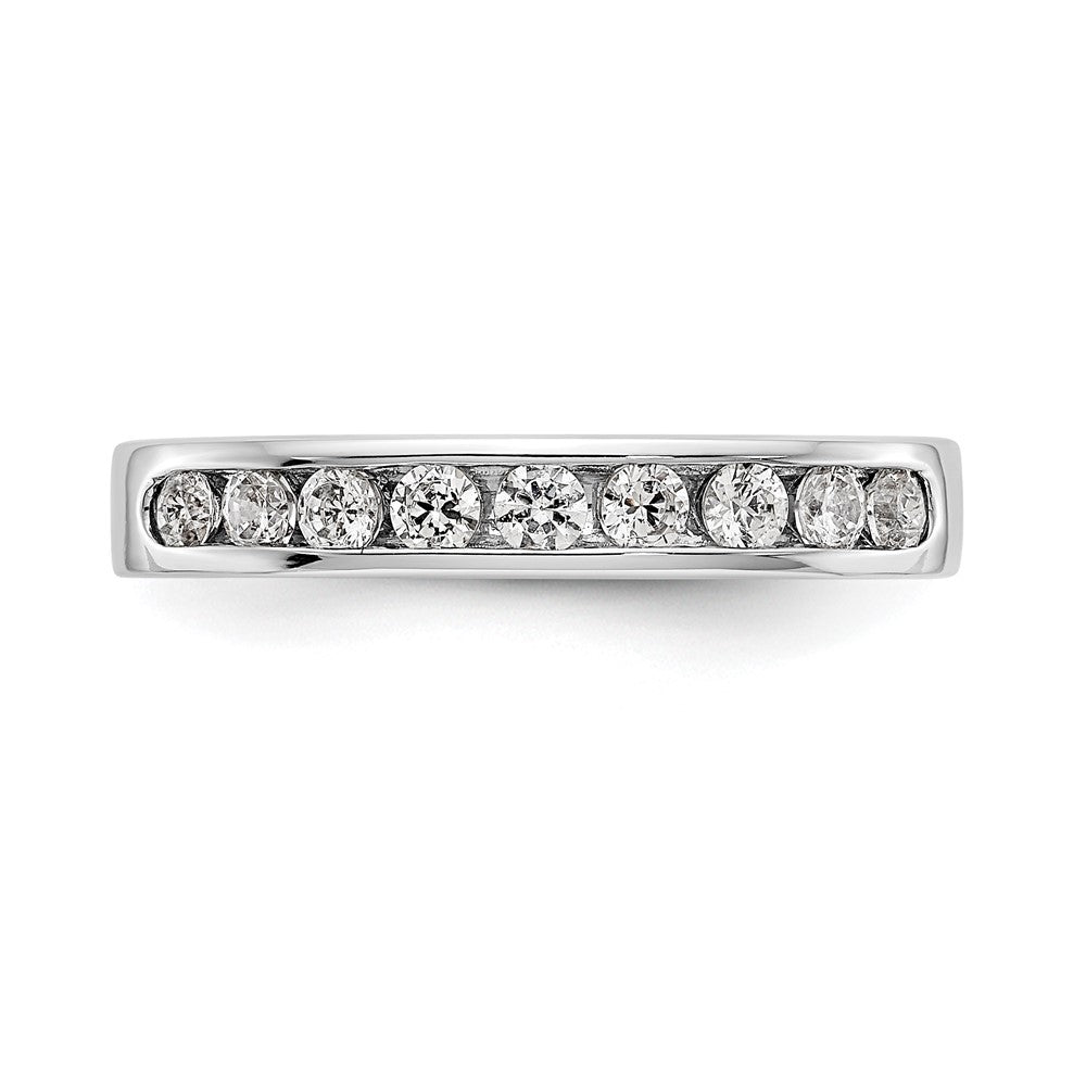 Platinum 9-Stone 1/2 carat Round Diamond Complete Channel Wedding Band Ring