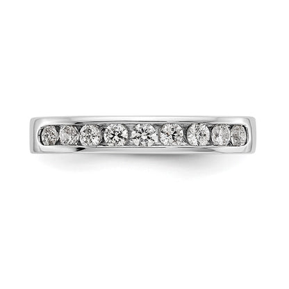 Platinum 9-Stone 1/2 carat Round Diamond Complete Channel Wedding Band Ring