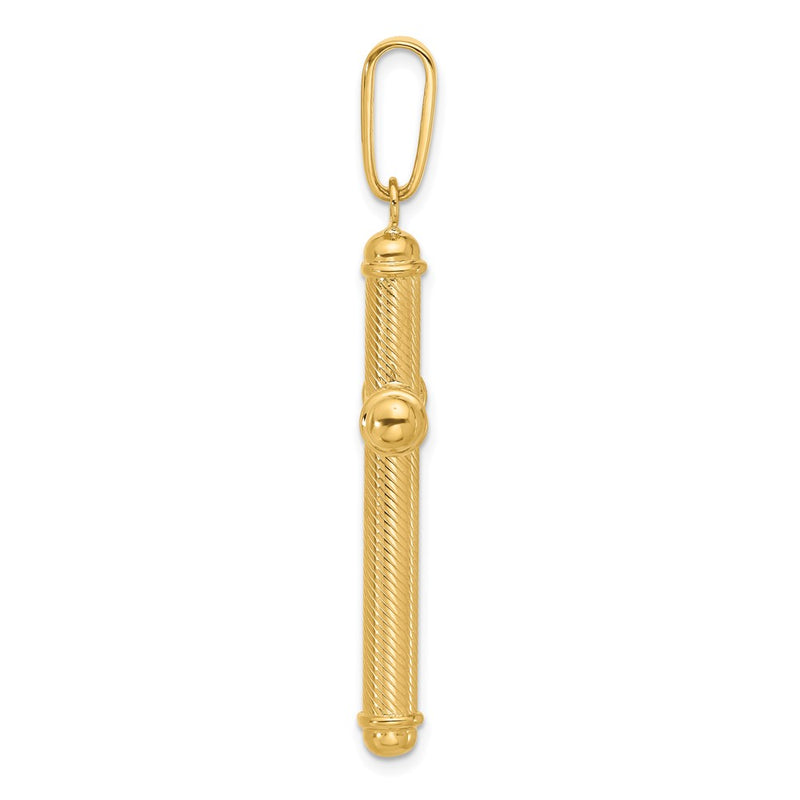 14K Yellow Gold Polished and Textured Cross Pendant