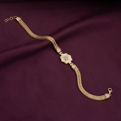 14K Yellow Gold Star Sparkle Cubic Zirconia Bracelet