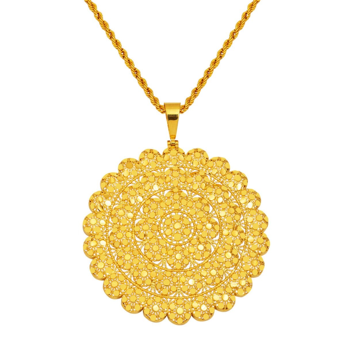 14K Yellow Gold Light Circle Necklace
