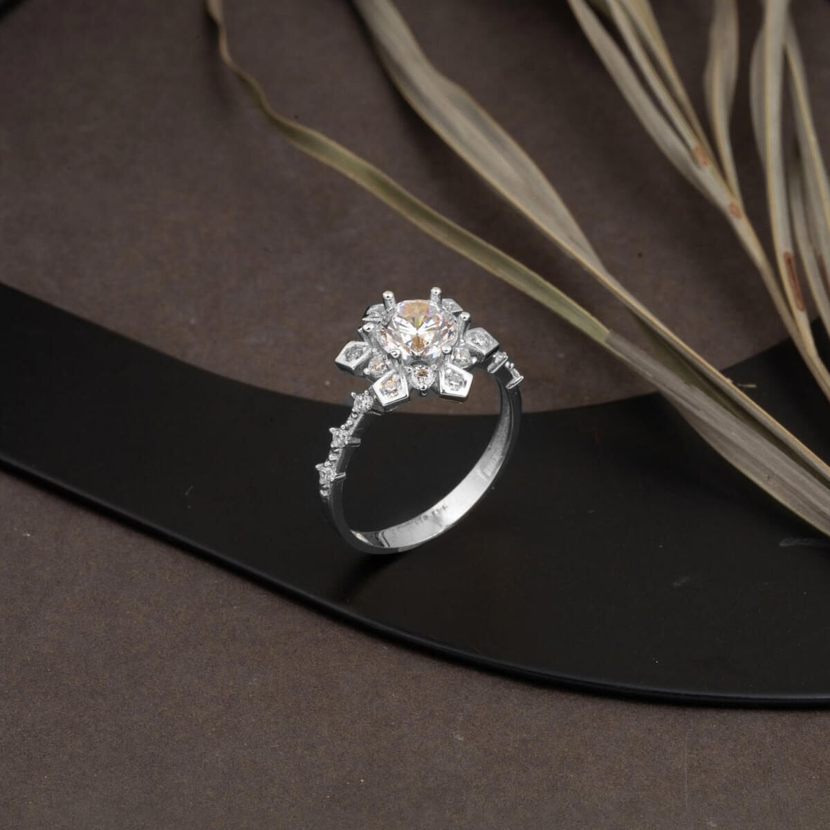 14K White Gold Serenay Solitaire Cubic Zirconia Ring