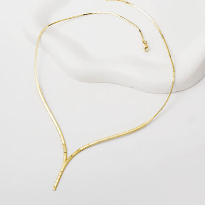 14K Yellow Gold Tennis Ajda Necklace