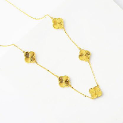 14K Yellow Gold Clover Necklace (5.97 g)