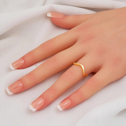 14K Yellow Gold Zigzag Ajda Ring