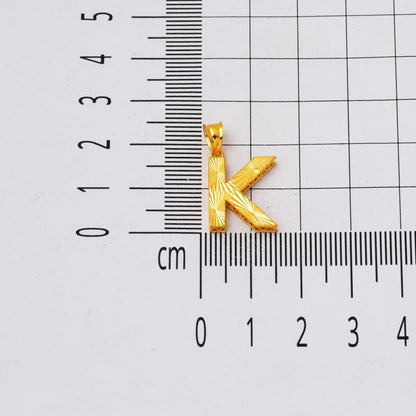 22K Yellow Gold Initial K Necklace