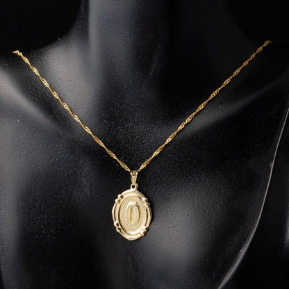 14K Yellow Gold Italian Initial O Necklace