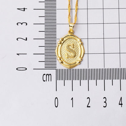 14K Yellow Gold Italian S Initial Necklace