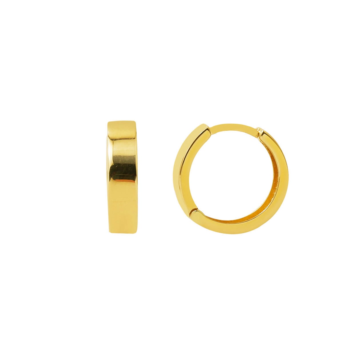 14K Yellow Gold Classic Hoop Earrings 1.8 cm Diameter