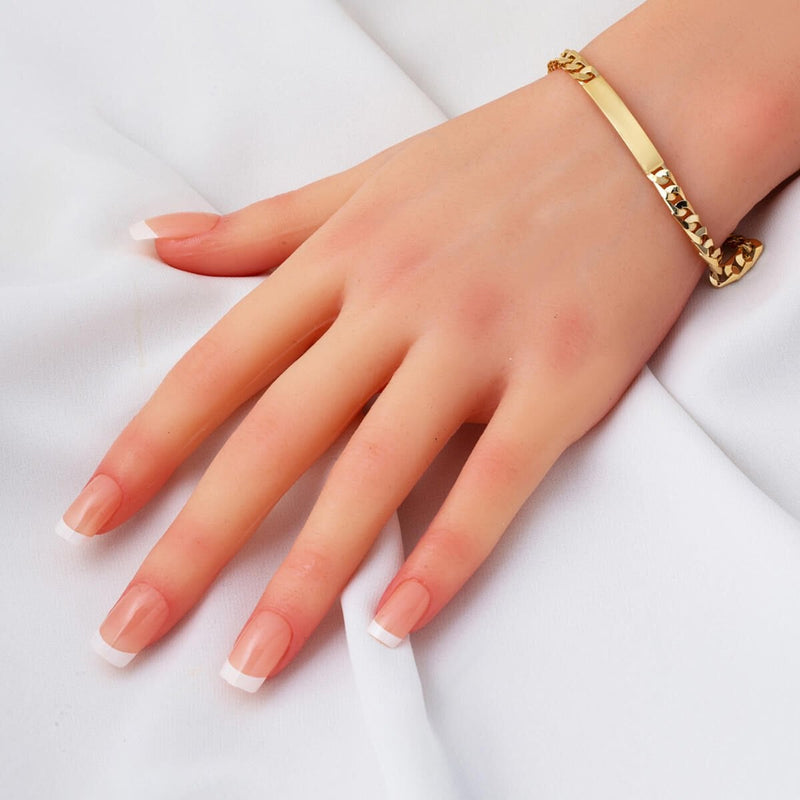 14K Yellow Gold Personalized Custom Text Children's ID Bracelet