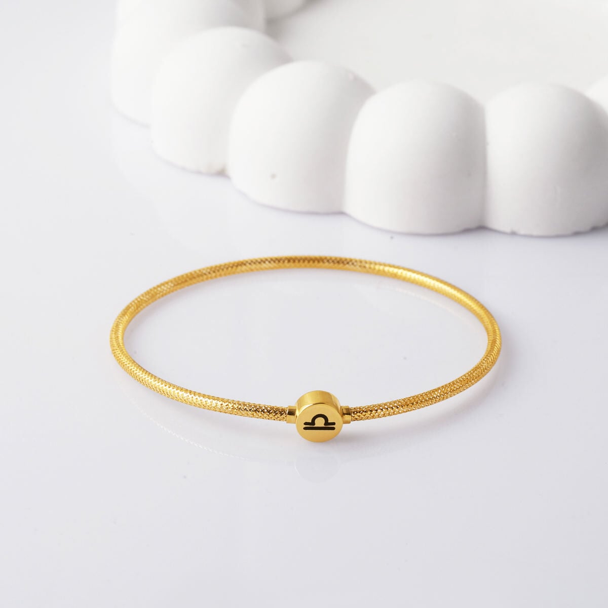 14K Yellow Gold Libra Zodiac Italian Bracelet