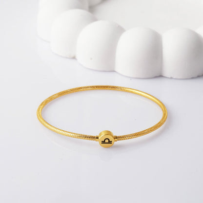 14K Yellow Gold Libra Zodiac Italian Bracelet