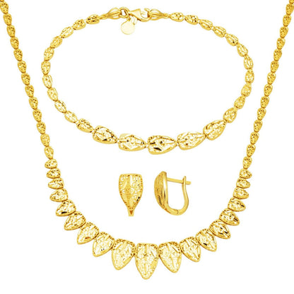 14K Yellow Gold Sparkle Drops Wedding Set