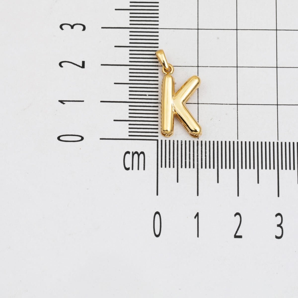14K Yellow Gold Balloon Initial K Pendant