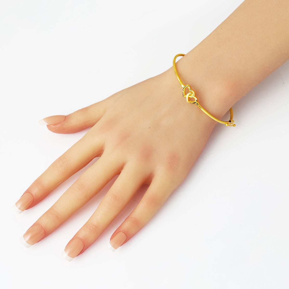 14K Yellow Gold Heart Twin Ajda Bangle