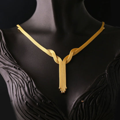14K Yellow Gold Ivy Woven Link Double Wedding Set