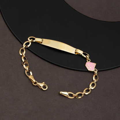 14K Yellow Gold Children's Plate ID Bracelet