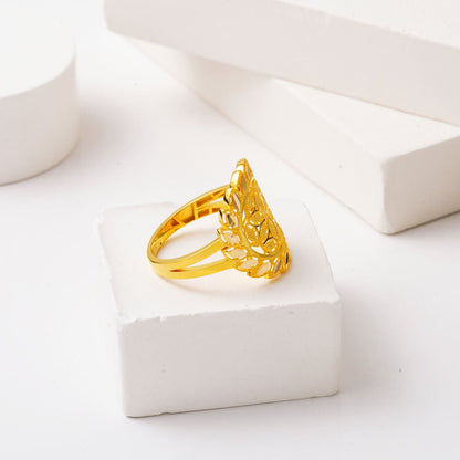 14K Yellow Gold Kazaz Engraved Ring