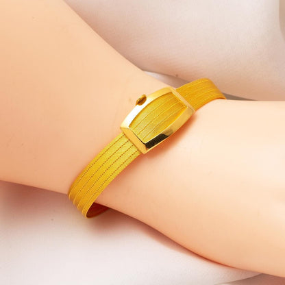 14K Yellow Gold 5 Row Trabzon Mesh Bangle