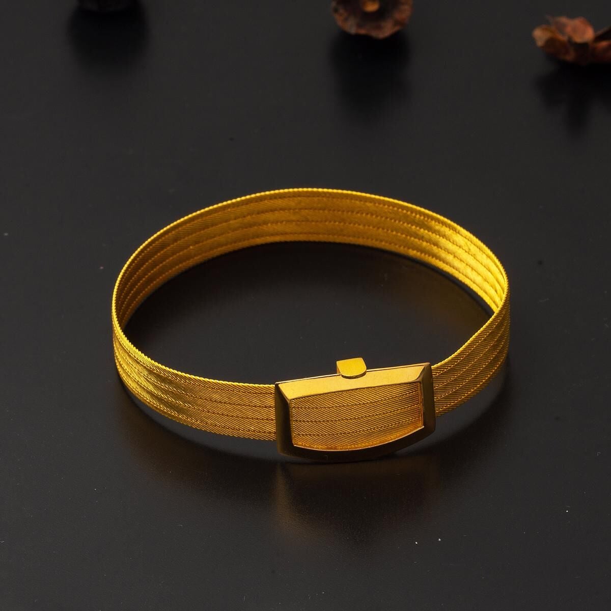 14K Yellow Gold 5 Row Trabzon Mesh Bangle