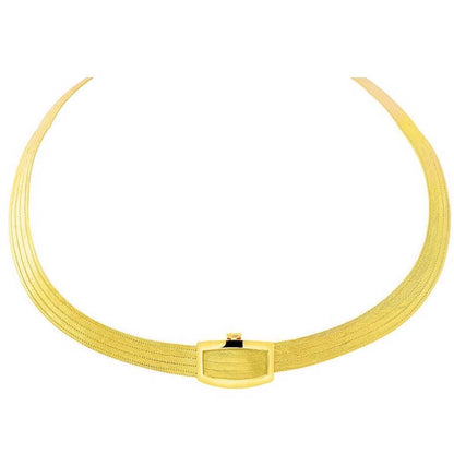 Yellow Sterling Silver 5 Row Trabzon Mesh Collar Necklace