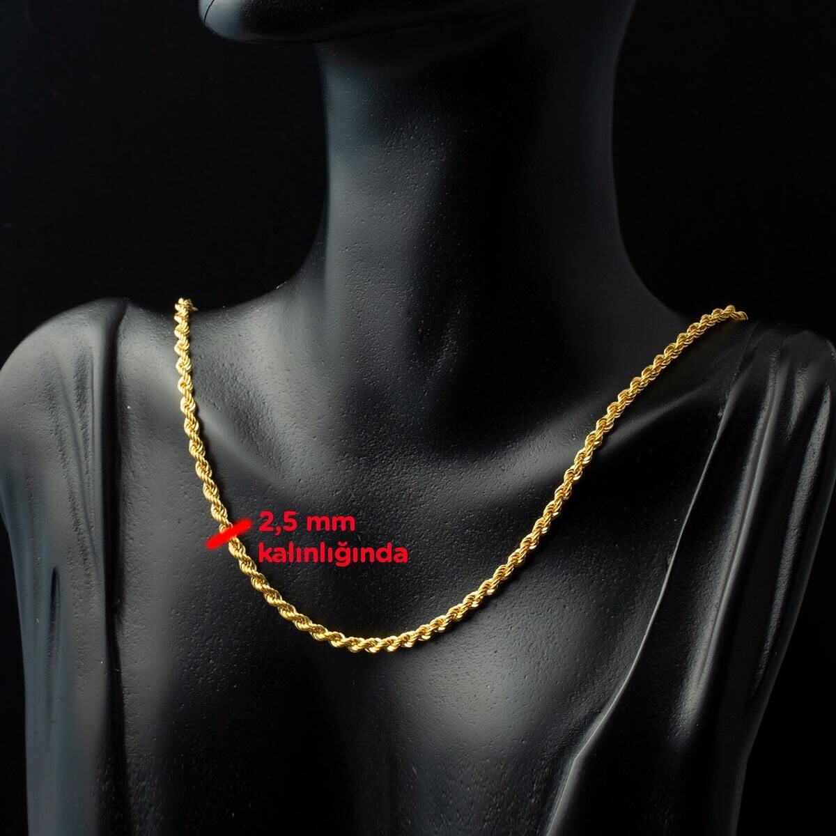 14K Yellow Gold 50 cm Twisted Rope Chain