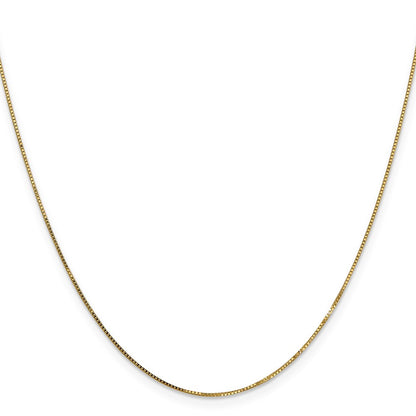 22 Inch 14K .8mm Box With Lobster Clasp Chain Necklace