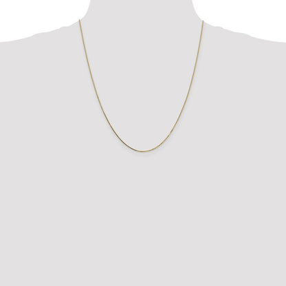 22 Inch 14K .8mm Box With Lobster Clasp Chain Necklace