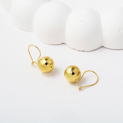 14K Yellow Gold Disco Ball Earrings