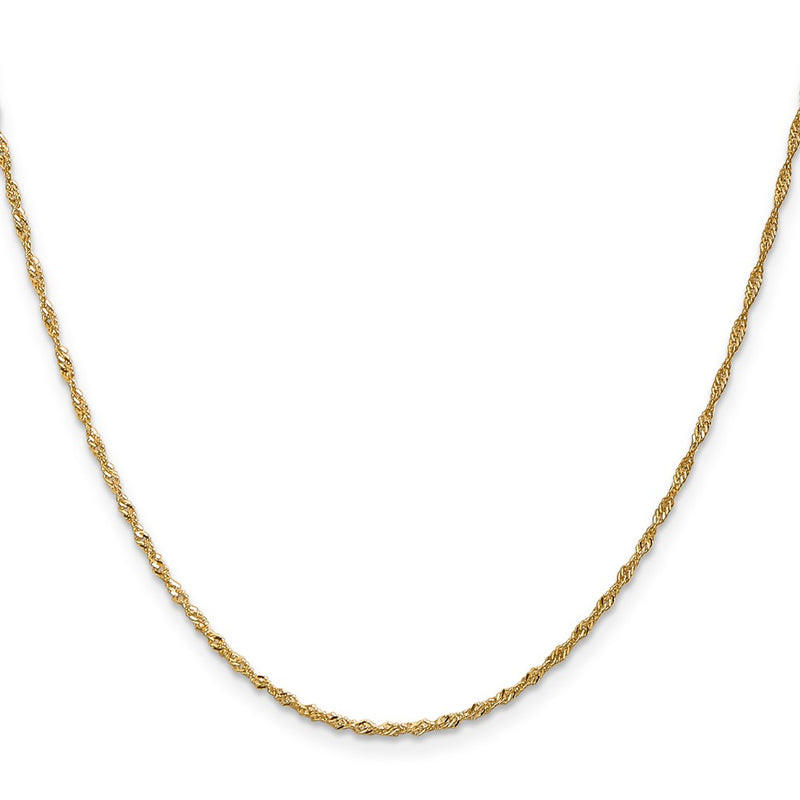 16 Inch 14K 1.3mm Singapore Chain Necklace