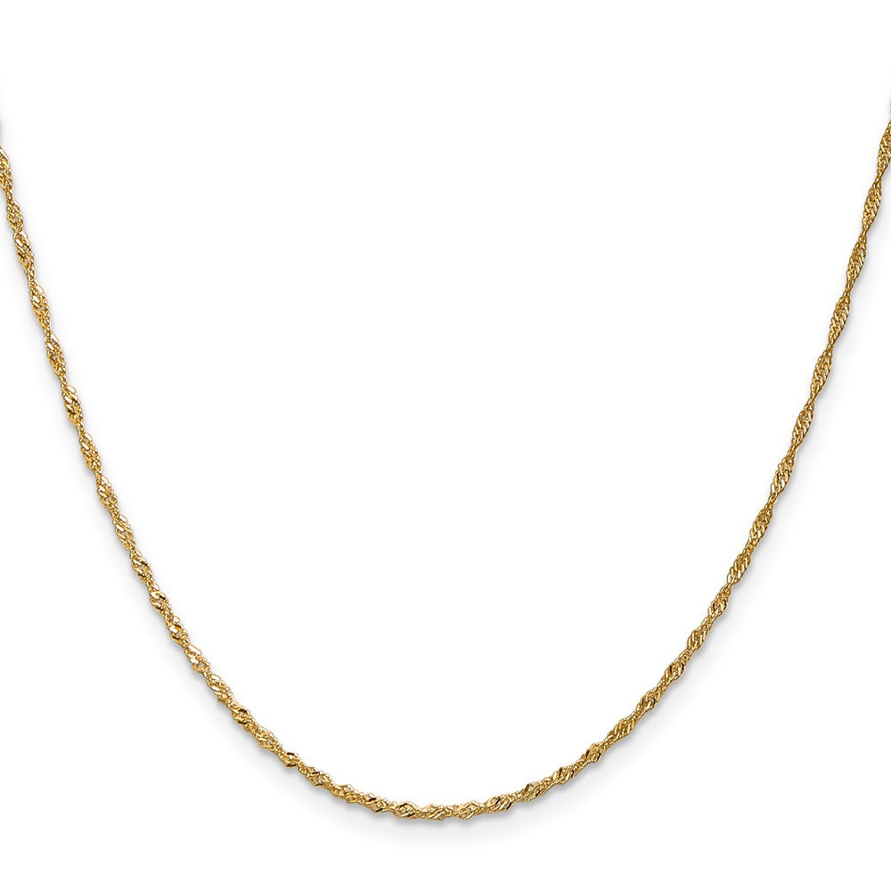 24 Inch 14K Yellow Gold 1.3mm Singapore Chain Necklace
