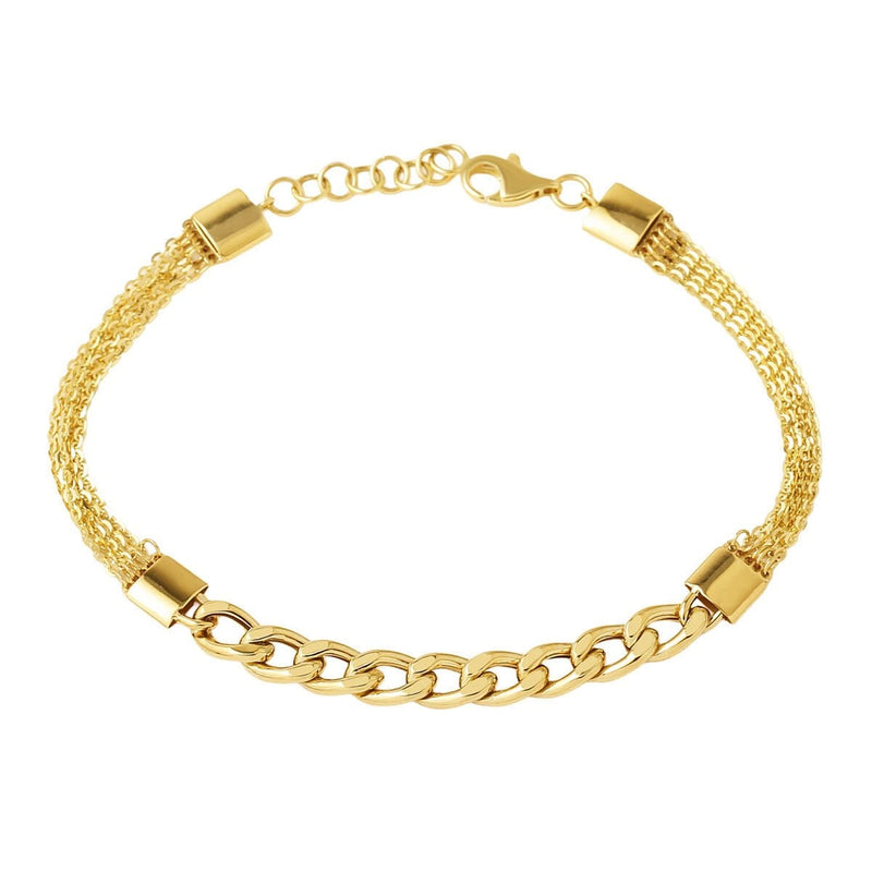 14K Yellow Gold Chain Link Curb Bracelet